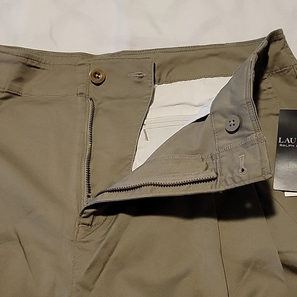 Lauren Ralph Lauren Micro-Sanded Twill Cargo Pant Green High Rise Straight New - Picture 9 of 16